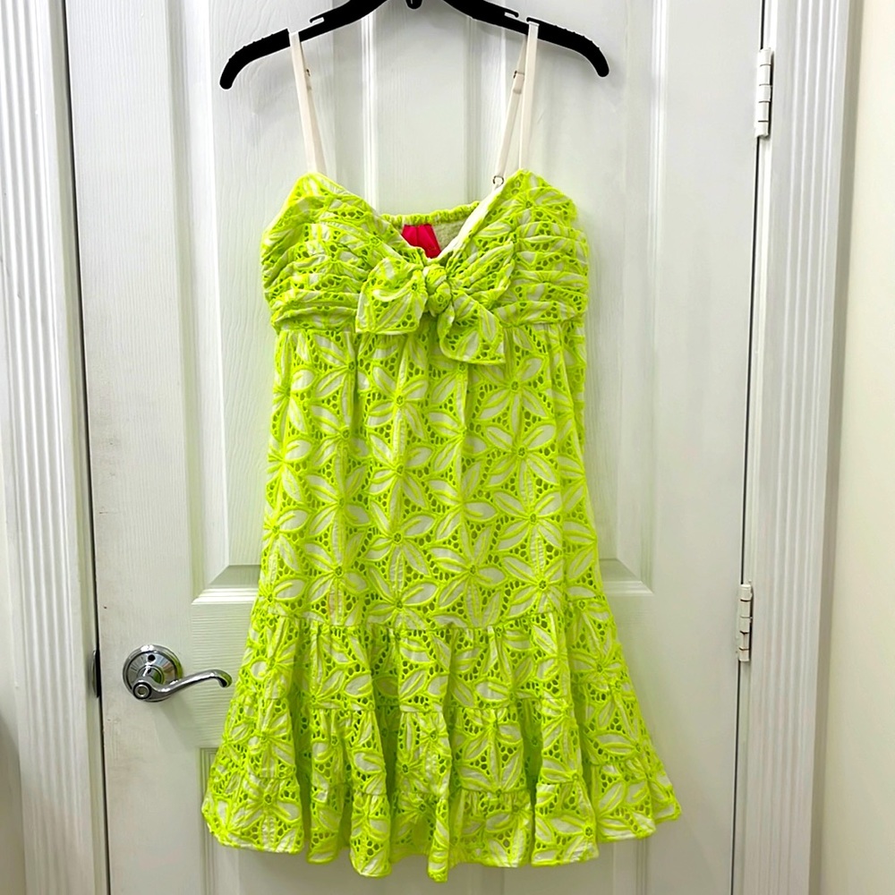 Lilly Pulitzer white lime dress size 8